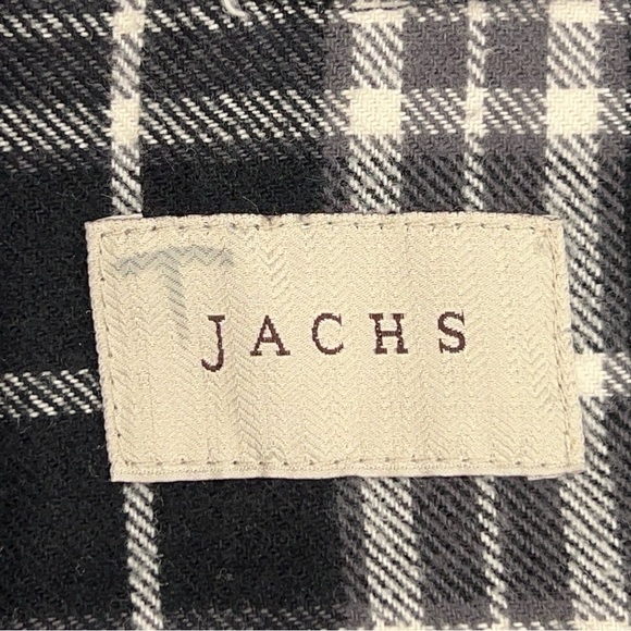 LARGE JACHS MENS THICK FLANNEL BUTTON FRONT SHACKET BLACK WHITE COTTON - Picture 13 of 16